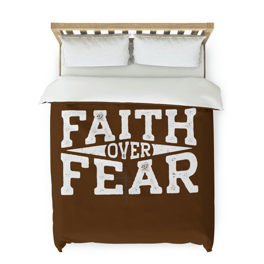 Faith over Fear Duvet Cover (Brown)