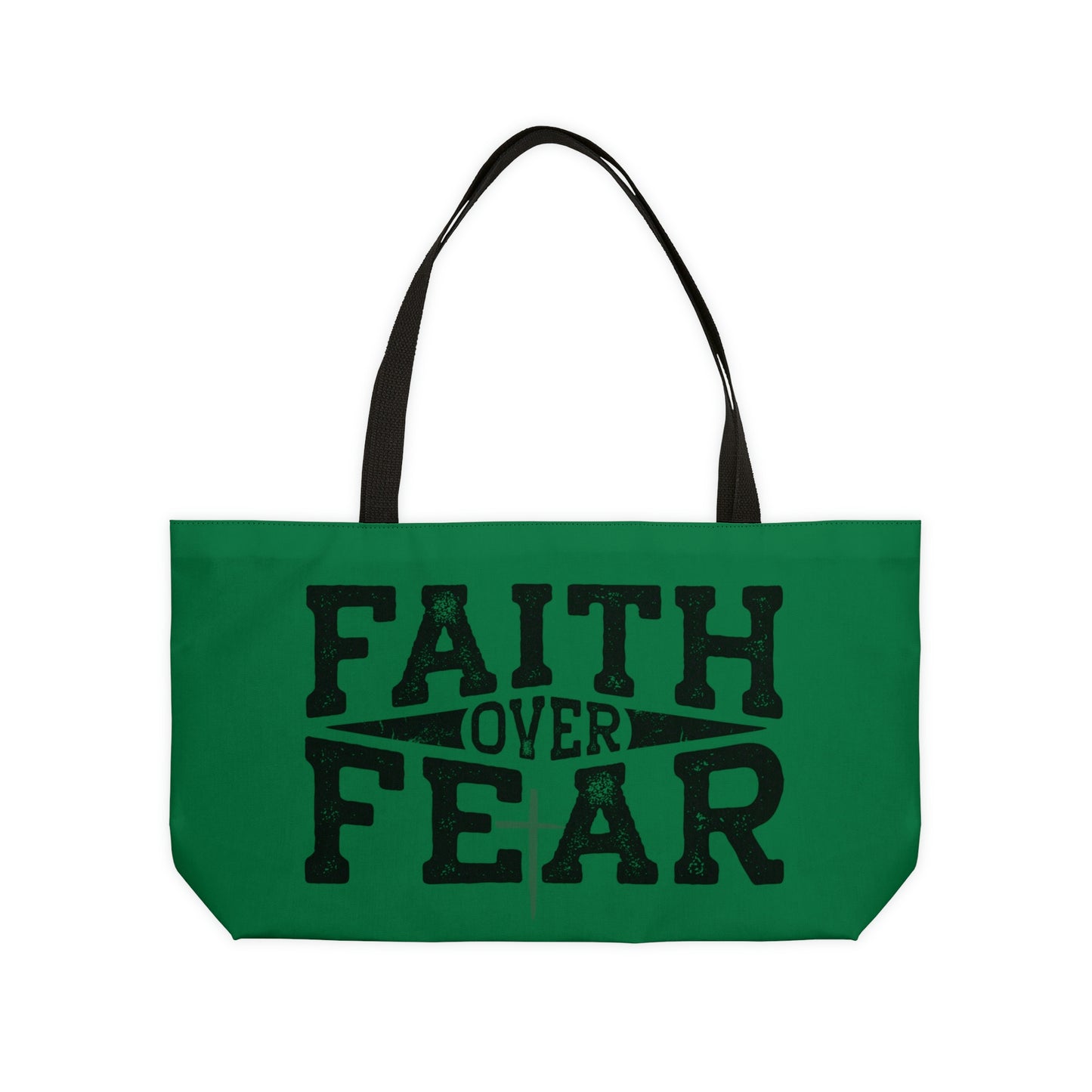 Faith over Fear Weekender Tote Bag (Green)