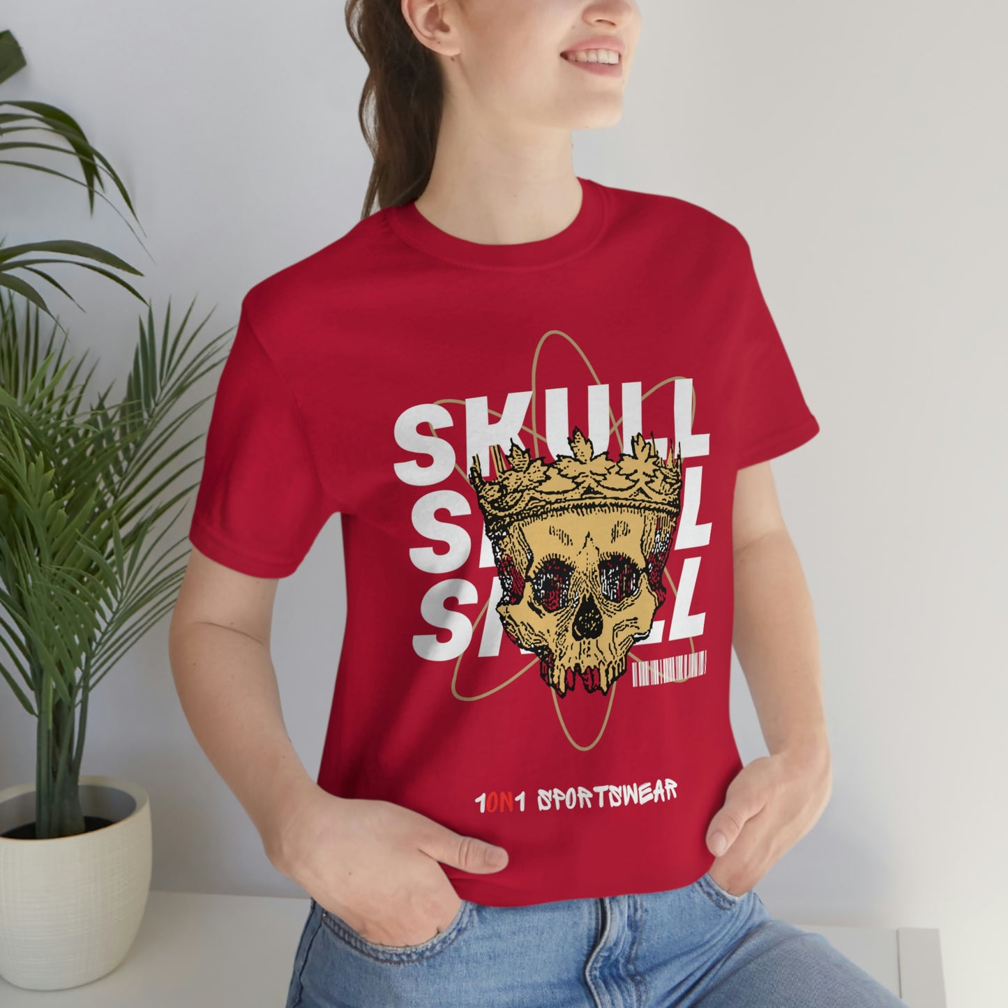 Unisex Skull Jersey Short Sleeve Tee