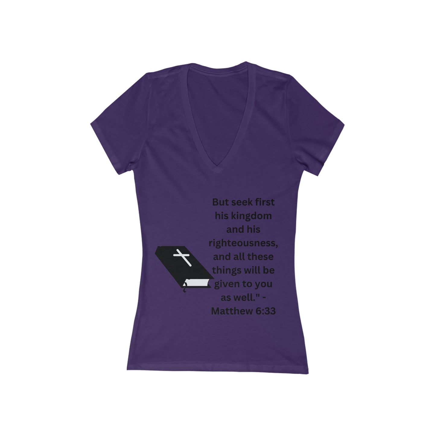 Women's Prayer Jersey Short Sleeve Deep V-Neck Tee