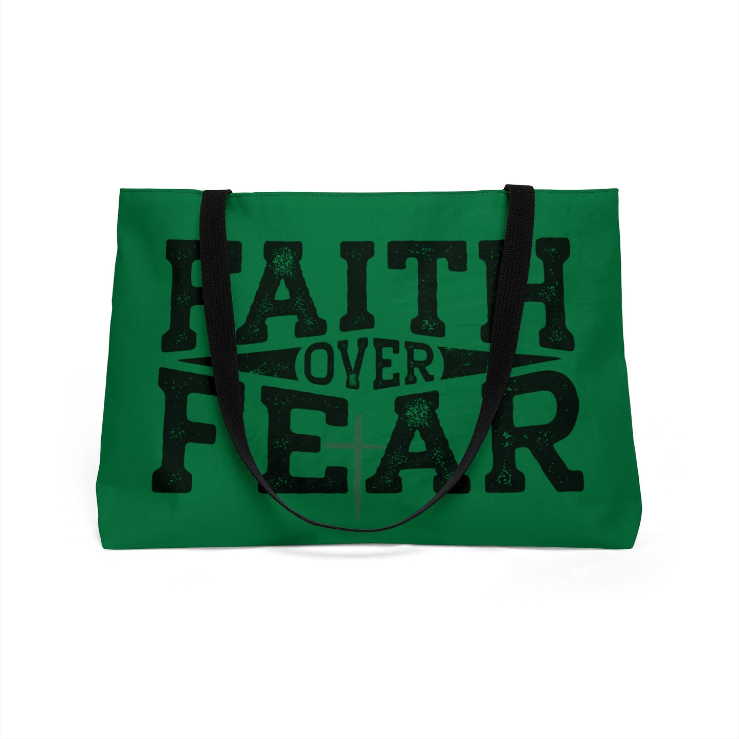 Faith over Fear Weekender Tote Bag (Green)