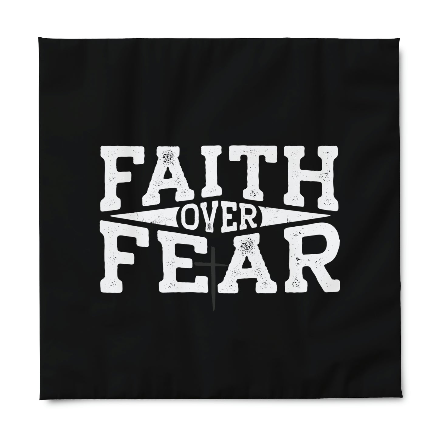 Faith over Fear Duvet Cover (Black)