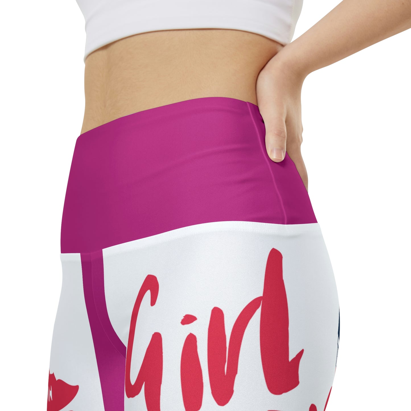 Women's Girl Power Workout Shorts (Pink/White)