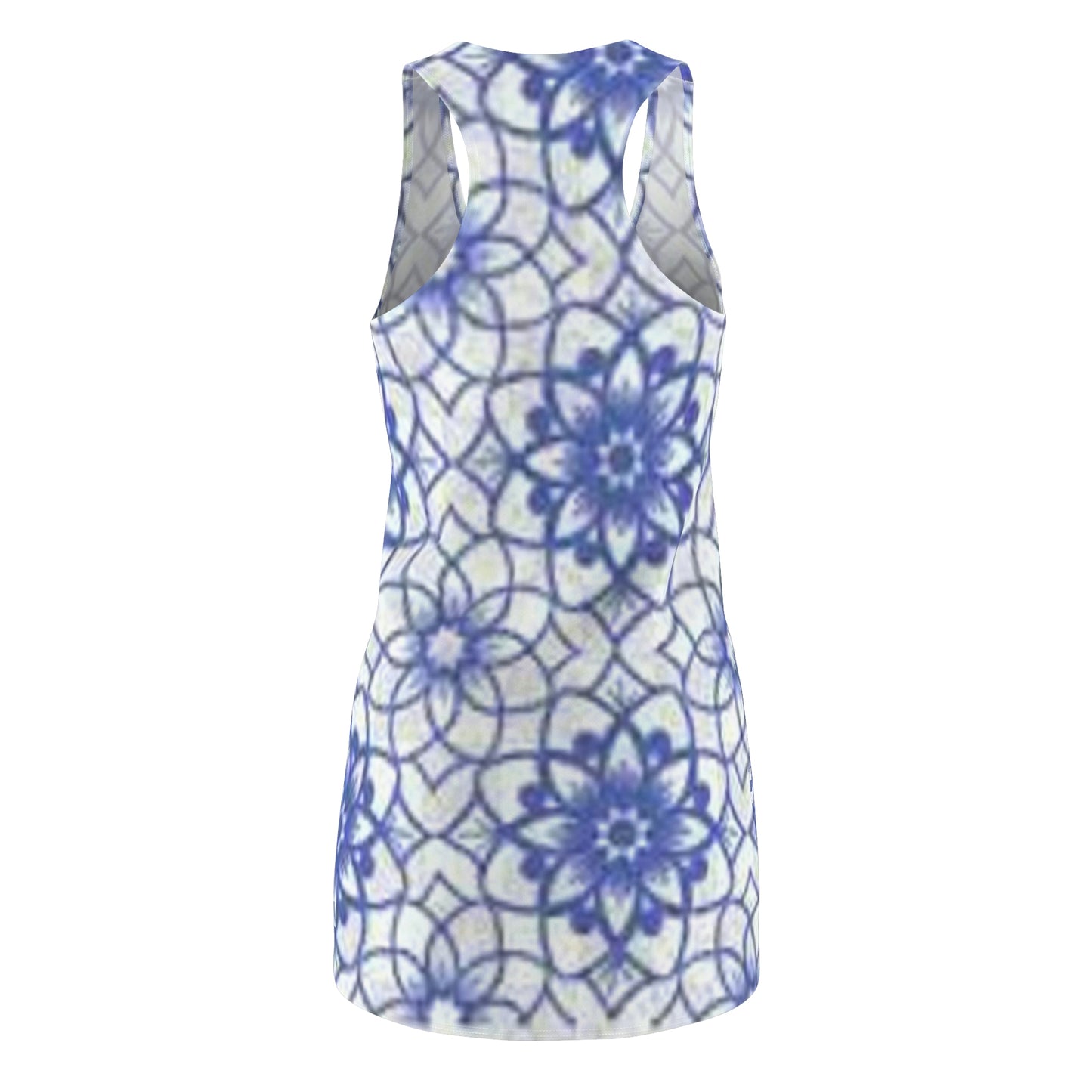 Summer Women's Cut & Sew Racerback Dress (Grey/Blue)