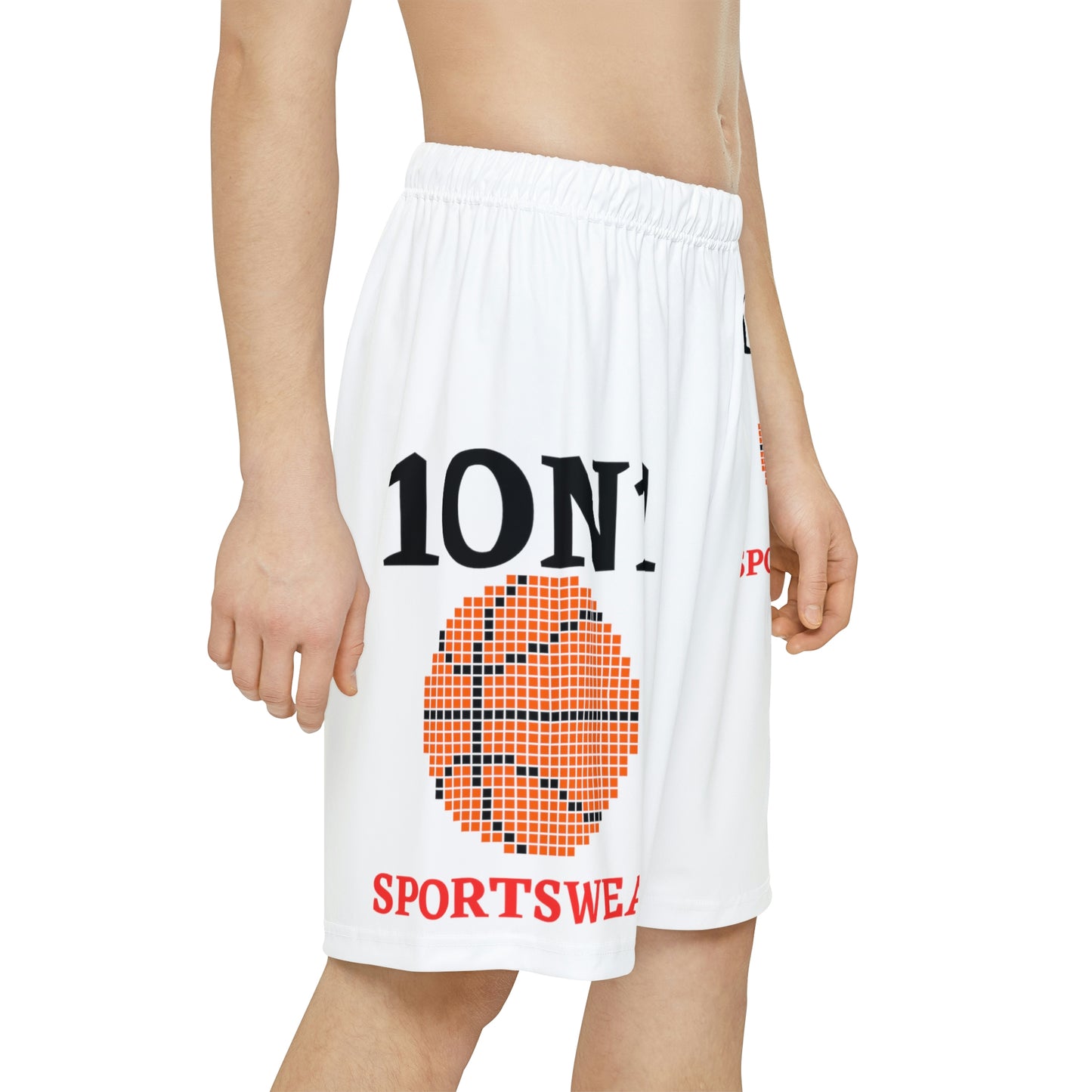 White Men’s Sports Shorts (White/Red)