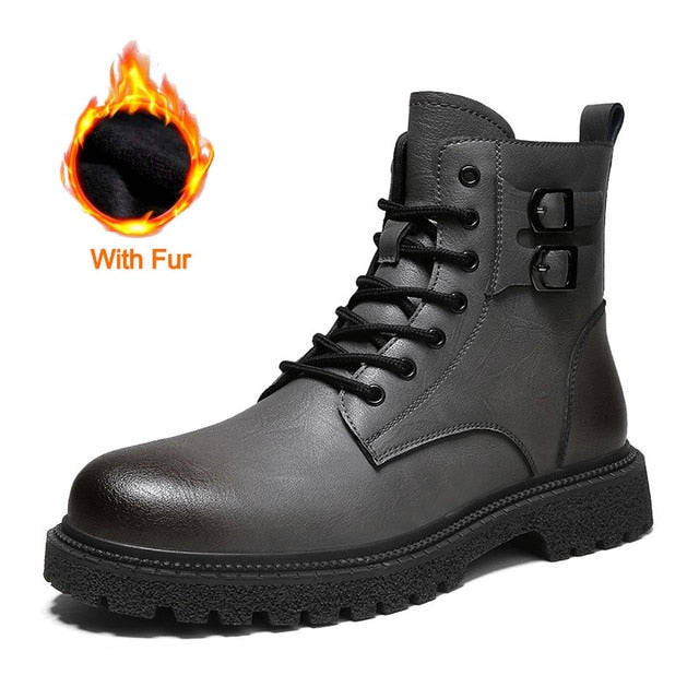 High-Quality Men's Ankle Leather Boots