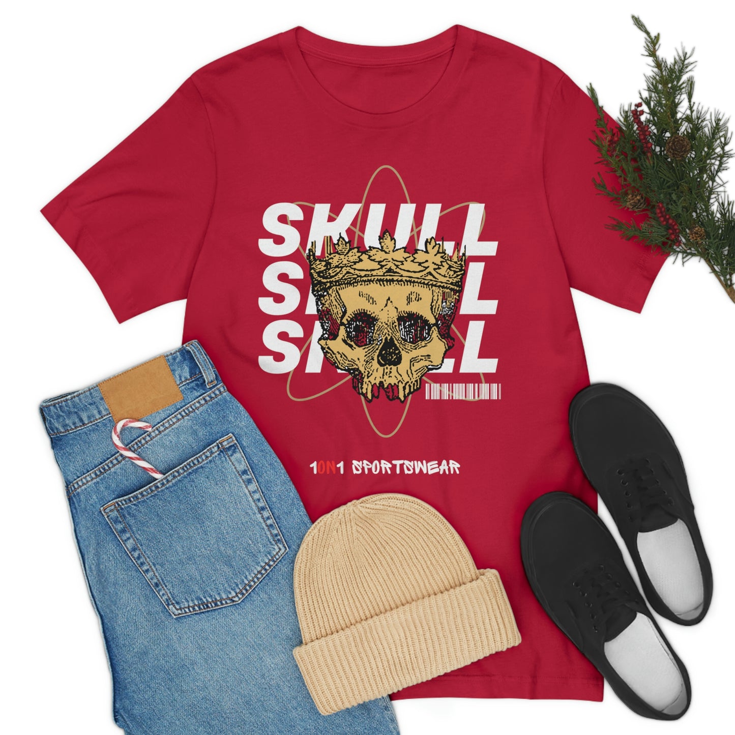 Unisex Skull Jersey Short Sleeve Tee