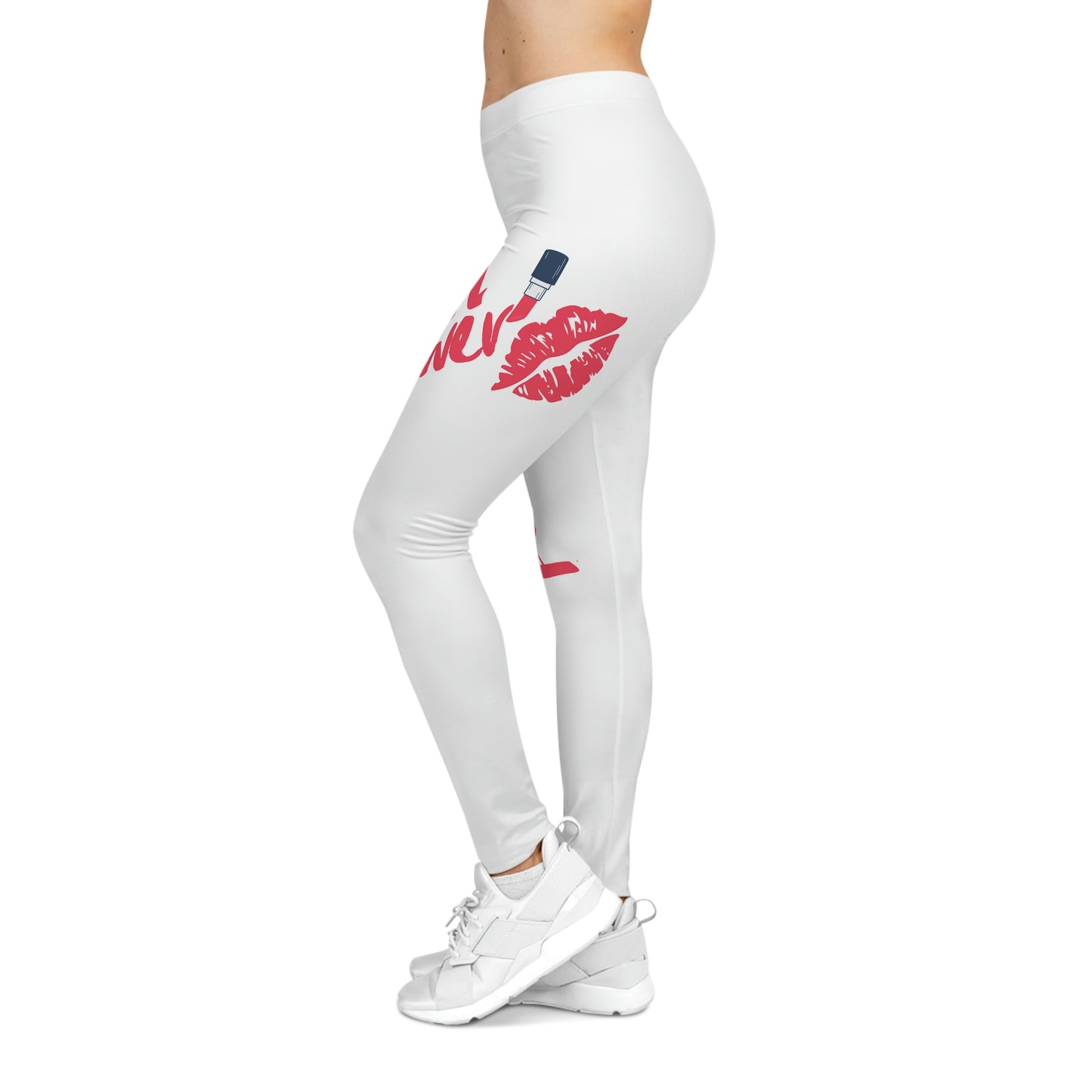 Women's Girl Power Casual Leggings (white)