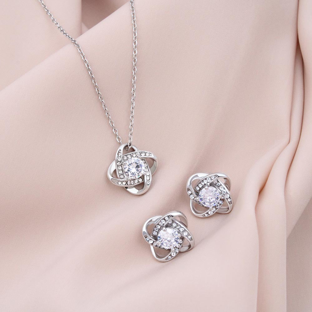 For My Daughter | Love Knot Earring & Necklace Set