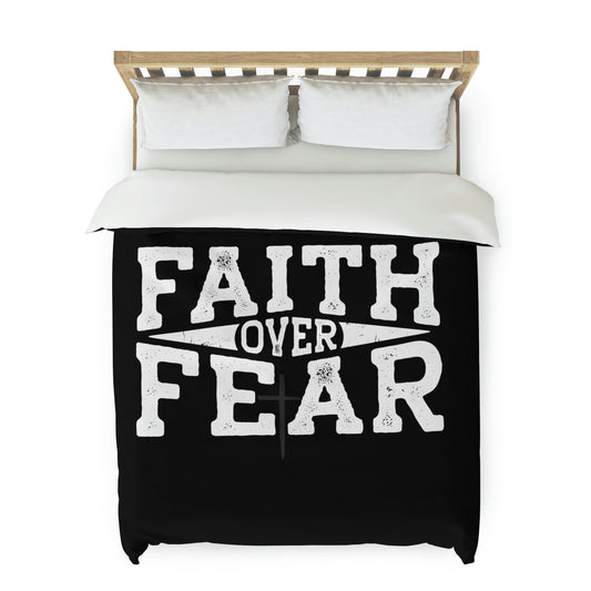 Faith over Fear Duvet Cover (Black)