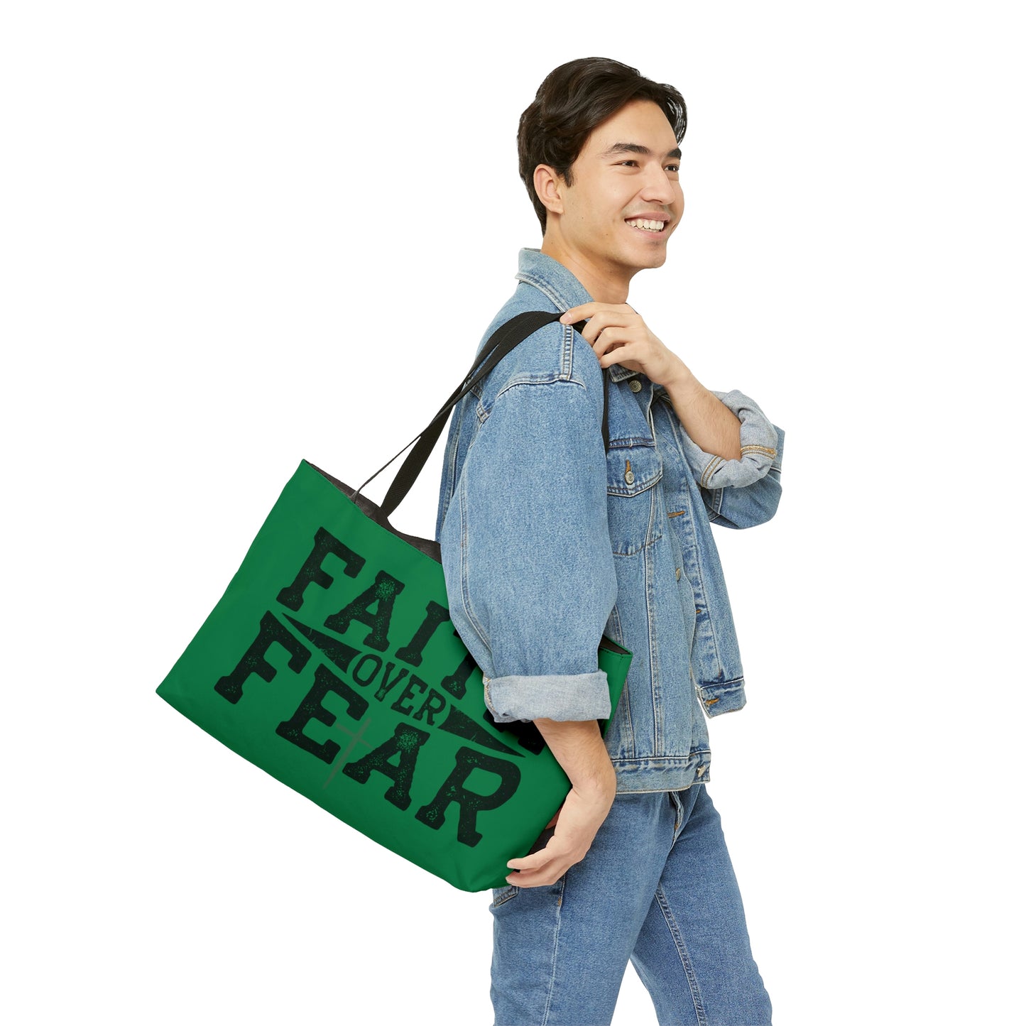 Faith over Fear Weekender Tote Bag (Green)