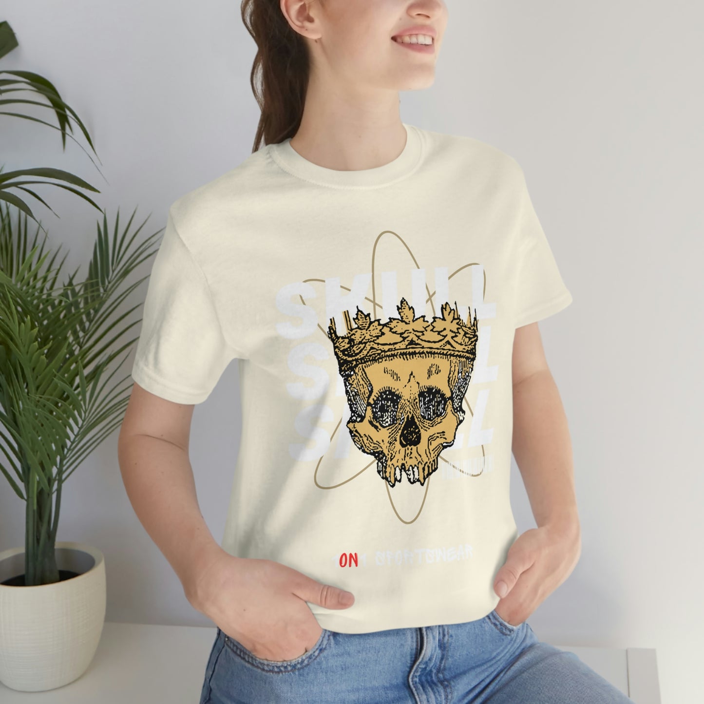 Unisex Skull Jersey Short Sleeve Tee