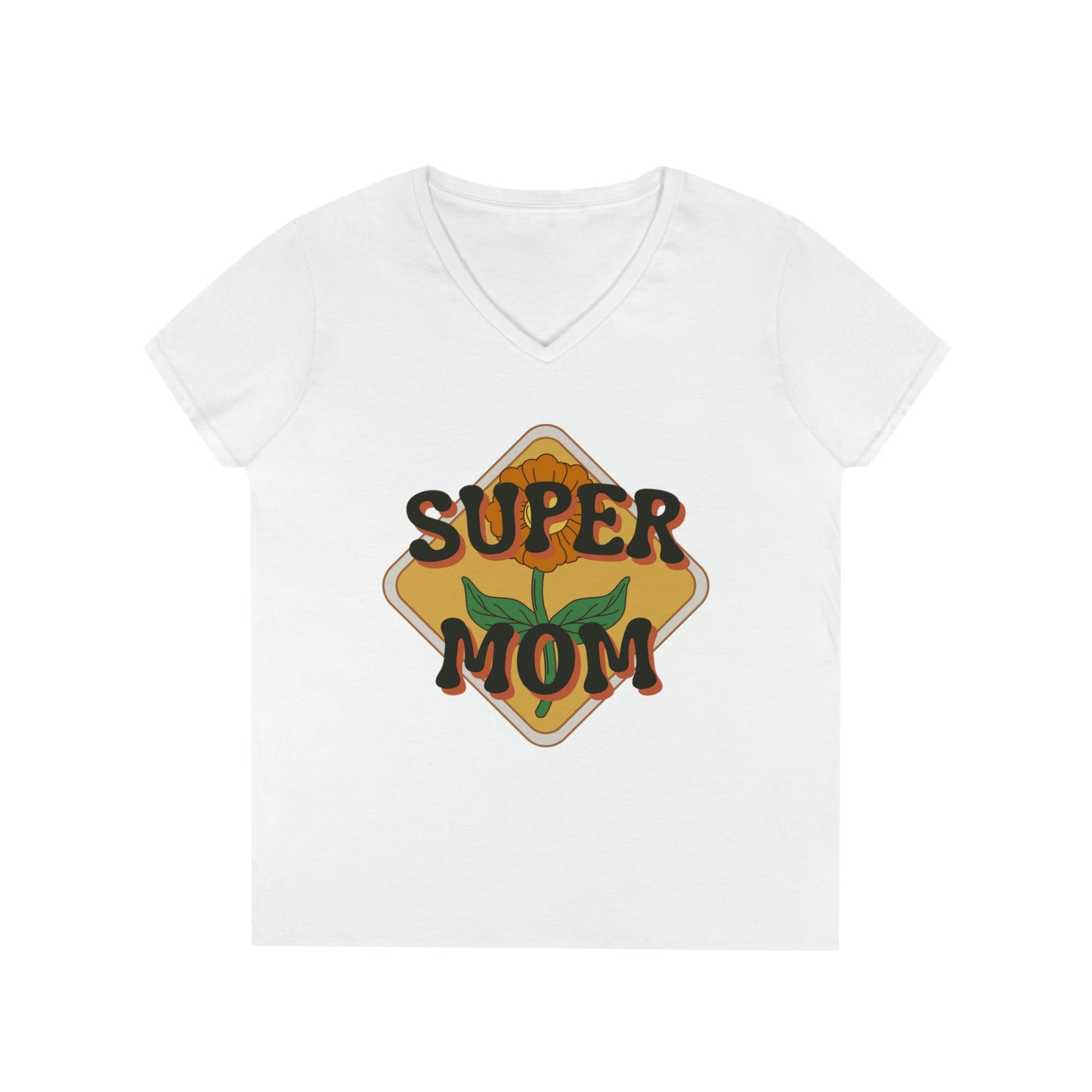 Mother's Day Ladies' V-Neck T-Shirt (White)