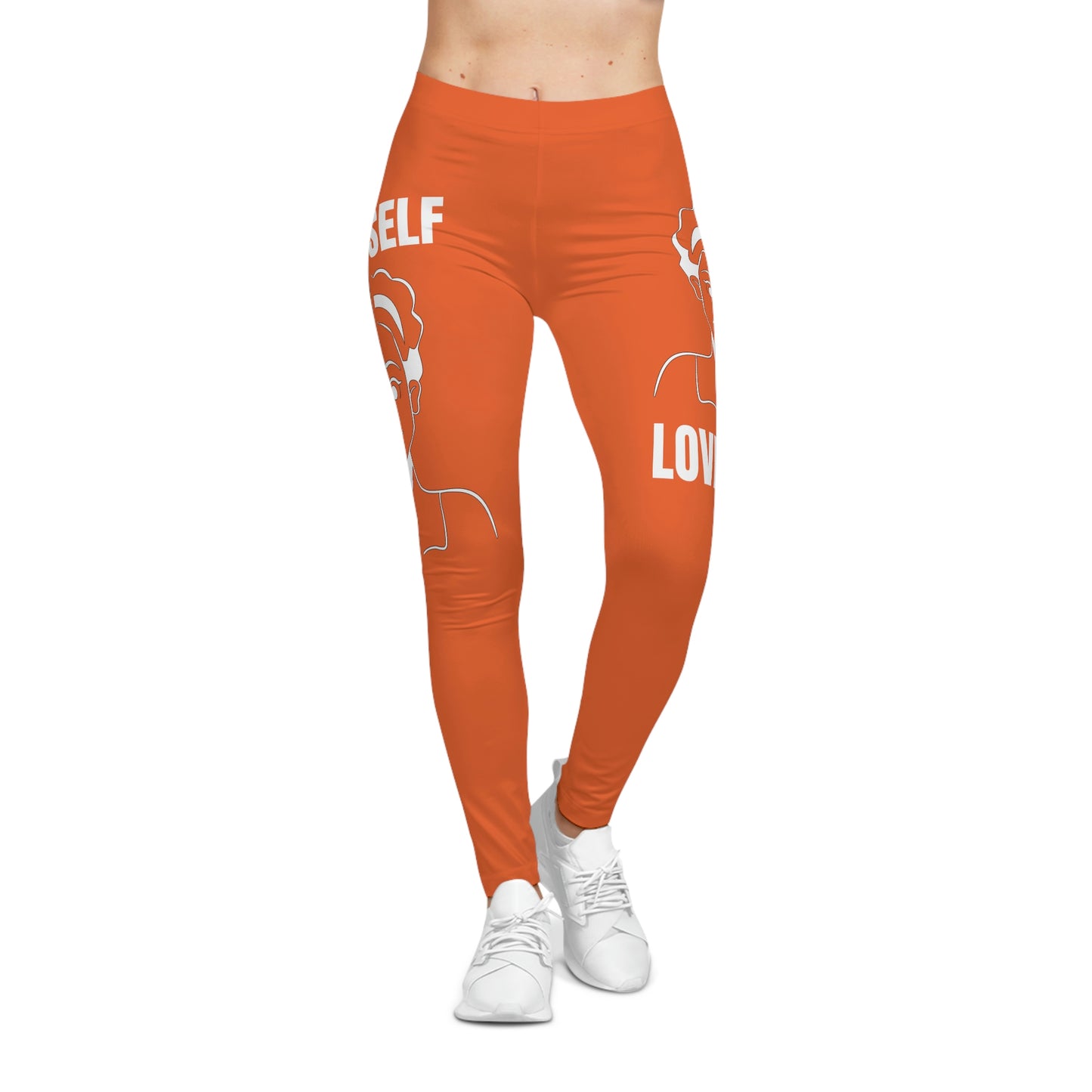 Women's Self Casual Leggings (Orange)