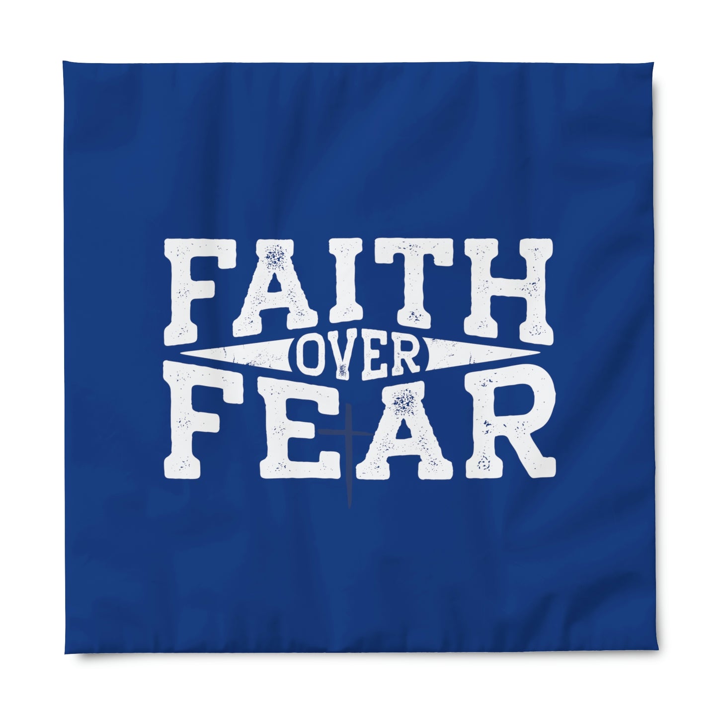 Faith over Fear Duvet Cover (Blue)