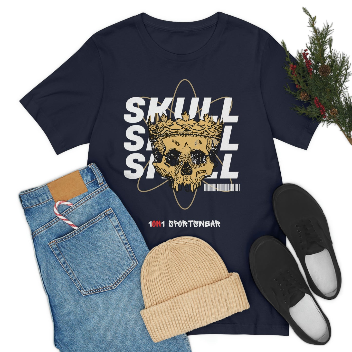 Unisex Skull Jersey Short Sleeve Tee