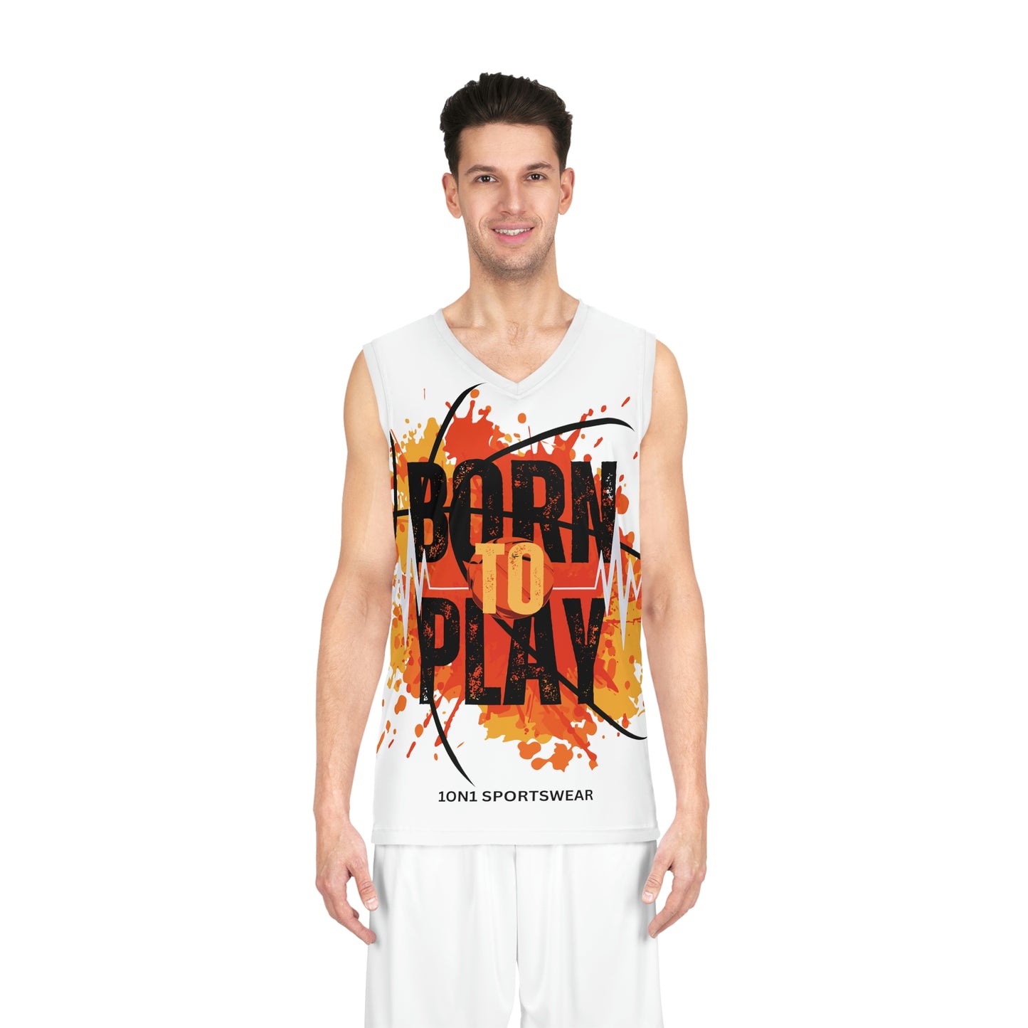 Born to Play Basketball Jersey (White)