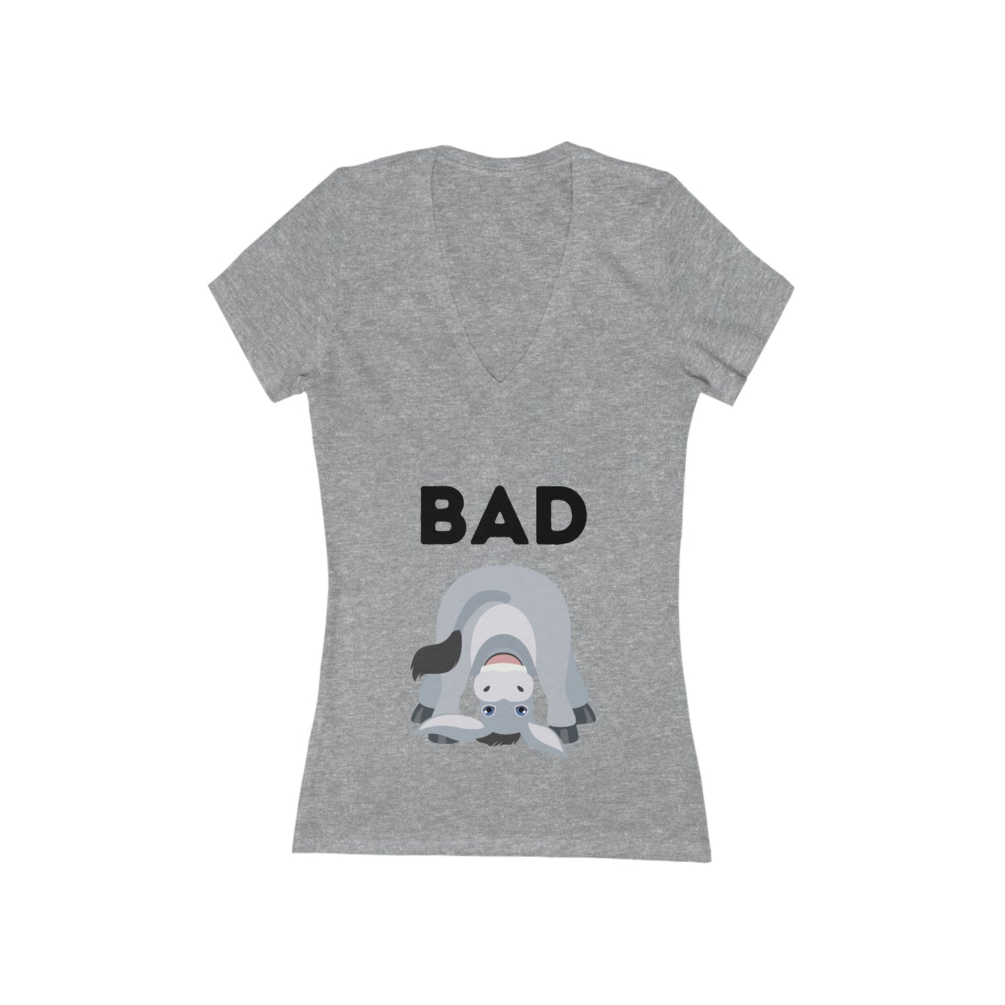 Women's Bad Ass Jersey Short Sleeve Deep V-Neck Tee