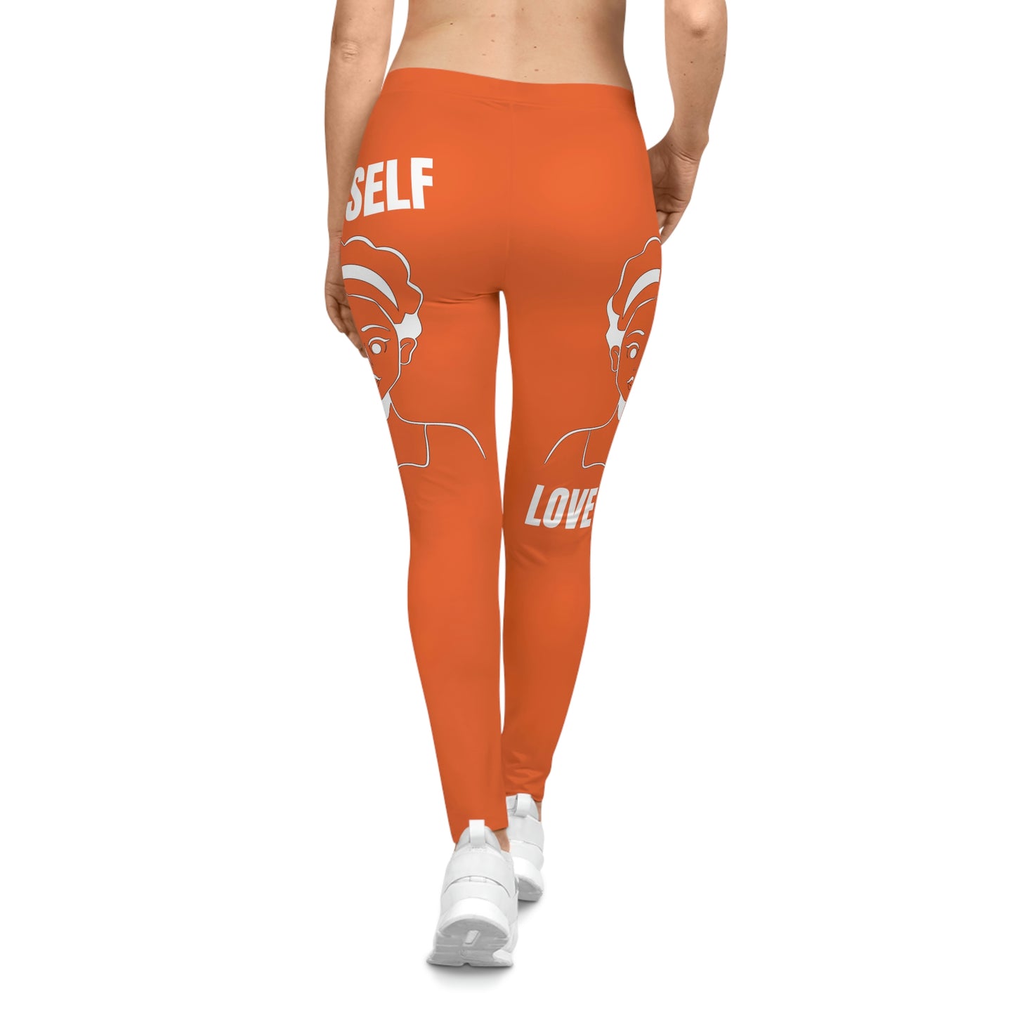 Women's Self Casual Leggings (Orange)