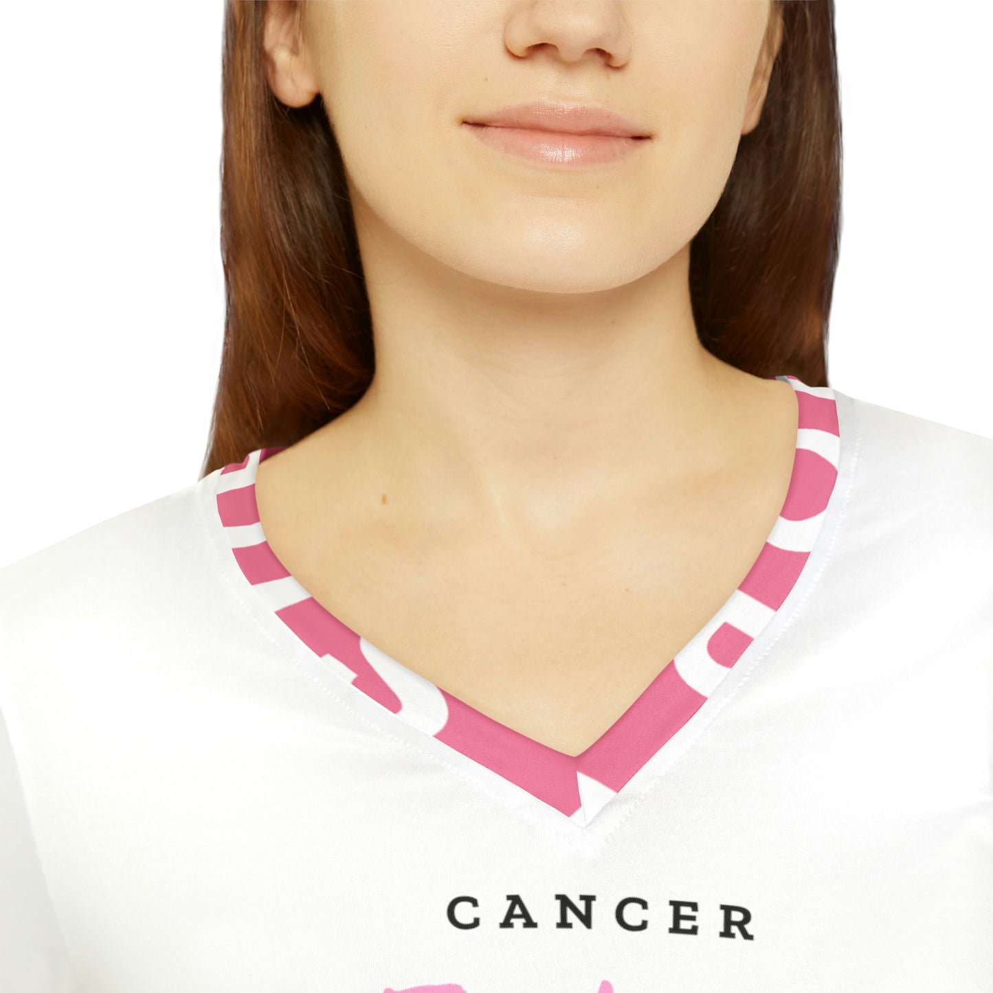 Cancer Awareness Long Sleeve V-neck Shirt