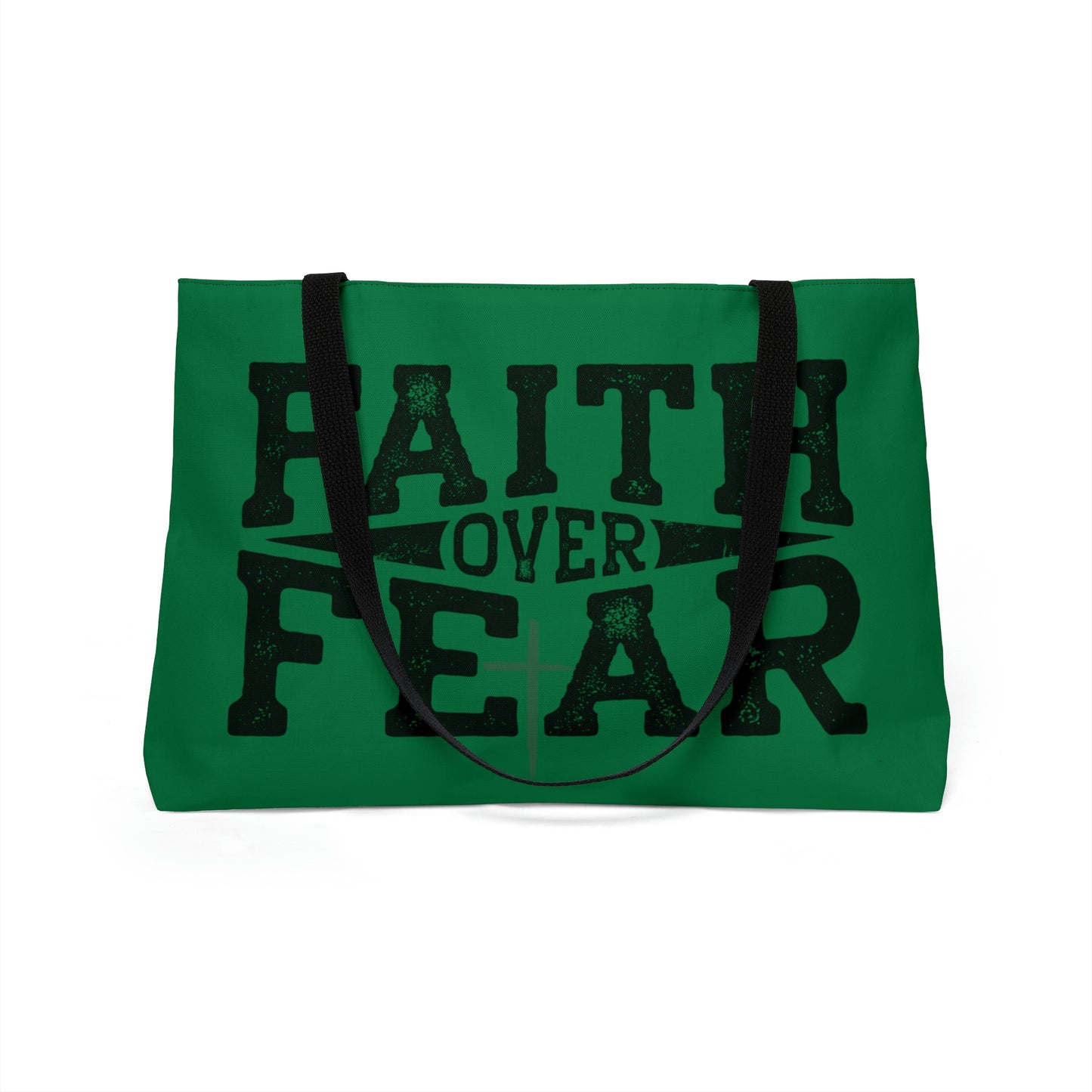 Faith over Fear Weekender Tote Bag (Green)