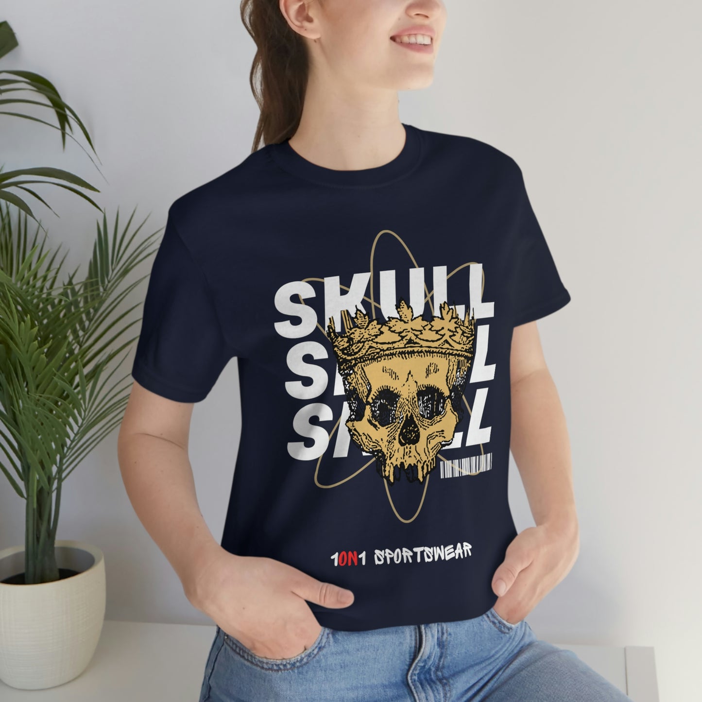 Unisex Skull Jersey Short Sleeve Tee