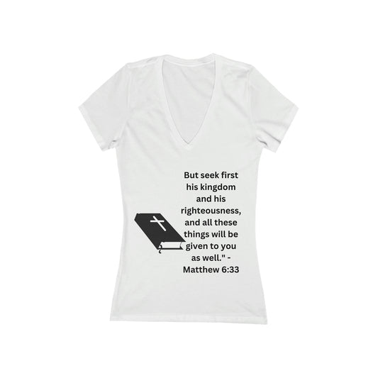 Women's Prayer Jersey Short Sleeve Deep V-Neck Tee