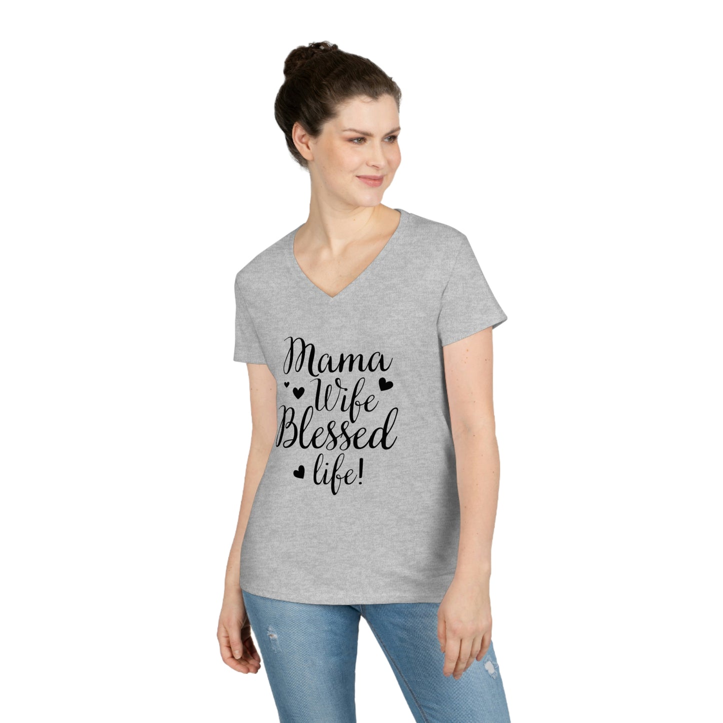 Mother's Day V-Neck T-Shirt (Heliconia)