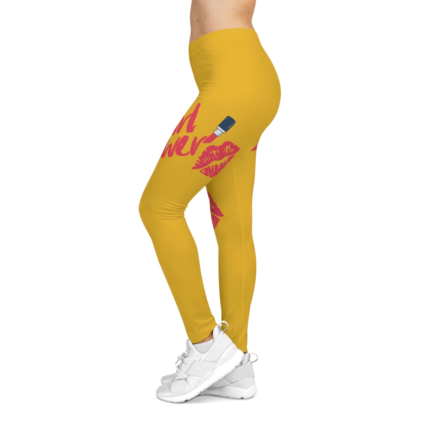 Women's Girl Power Casual Leggings (Yellow)