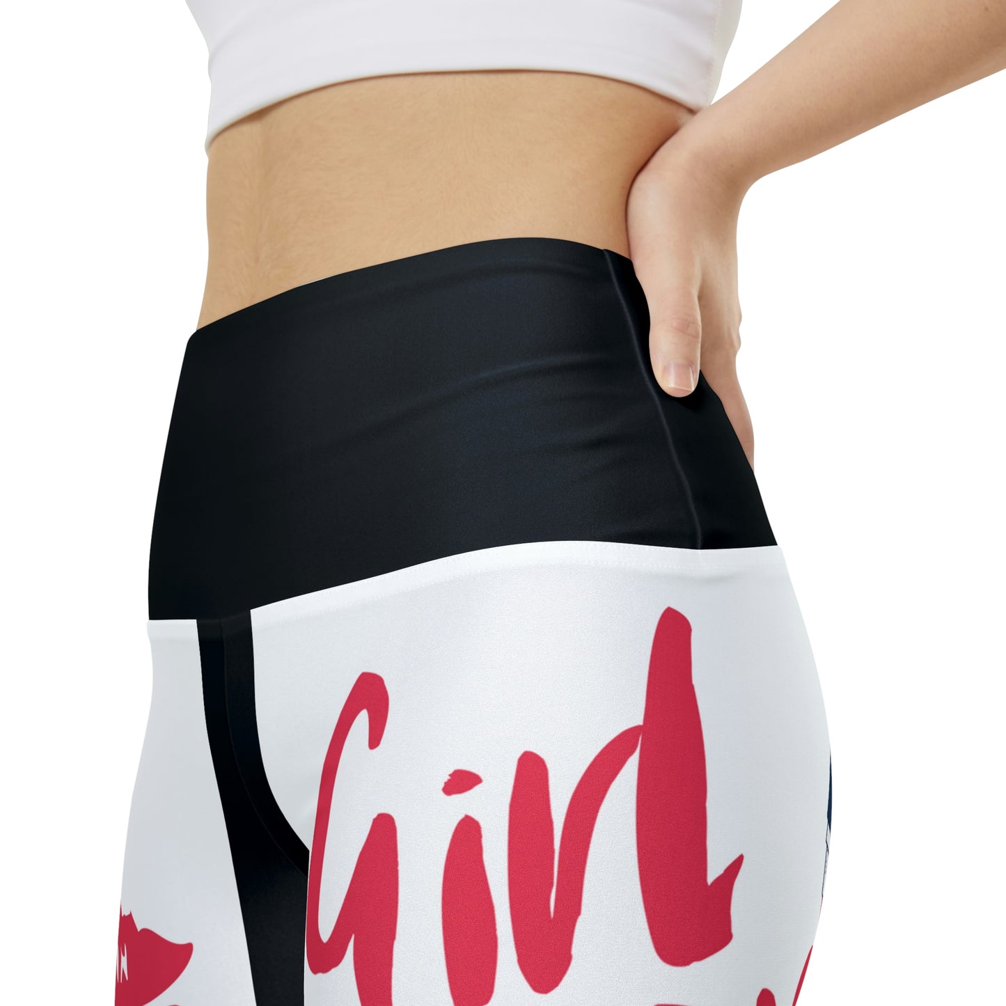 Women's Girl Power Workout Shorts (Black/White)