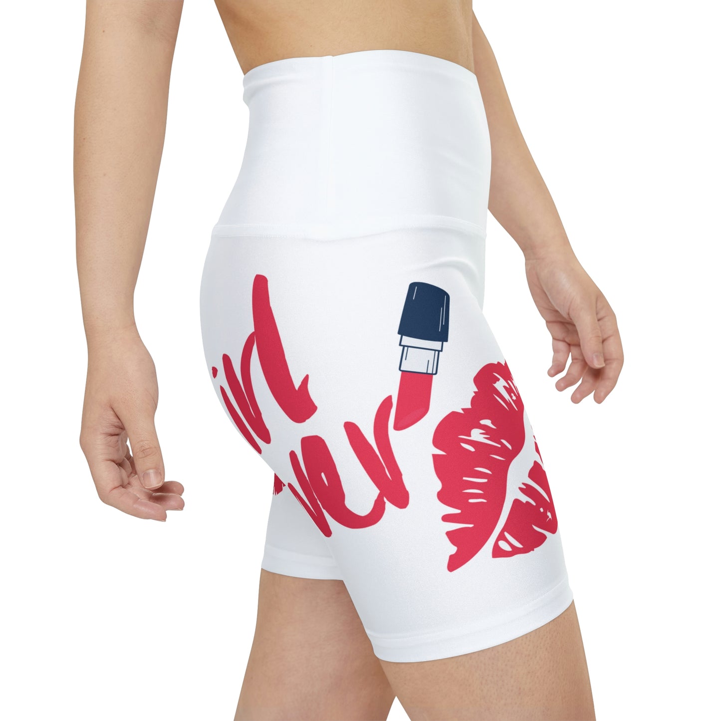 Women's Girl Power Workout Shorts (White)