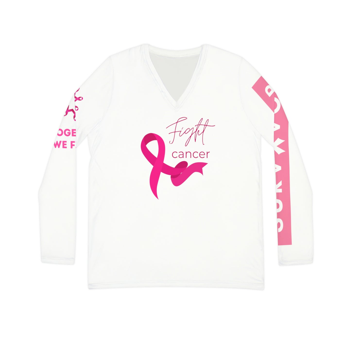 Cancer Awareness Long Sleeve V-neck Shirt