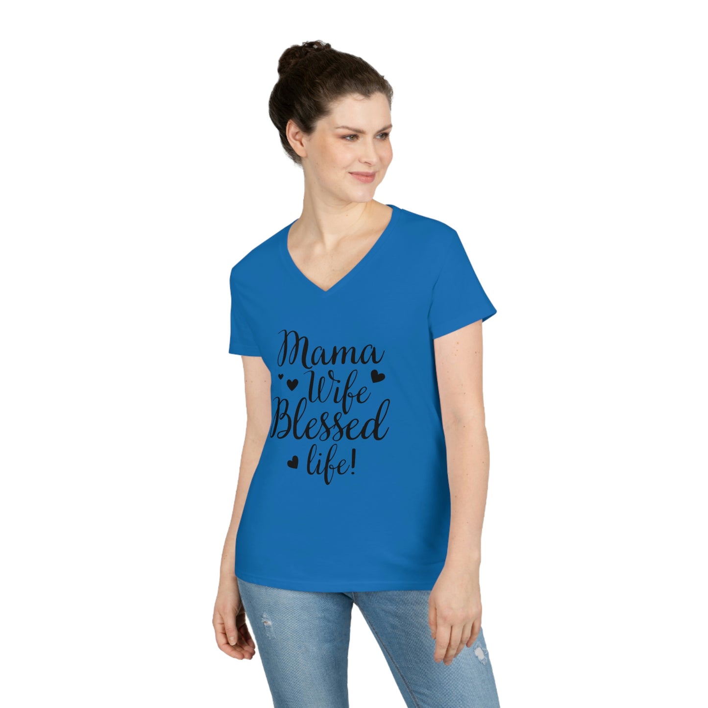 Mother's Day V-Neck T-Shirt (Heliconia)