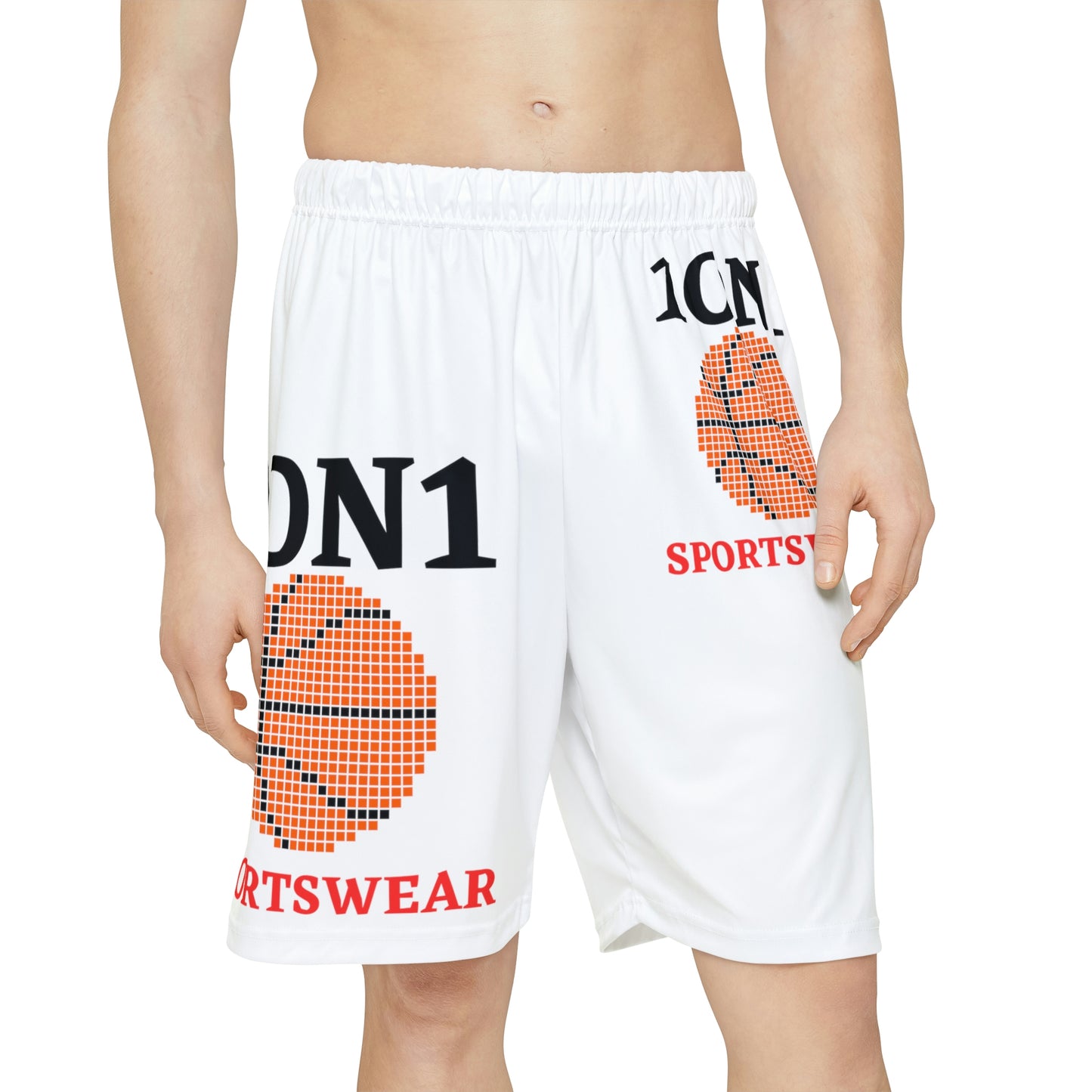 White Men’s Sports Shorts (White/Red)