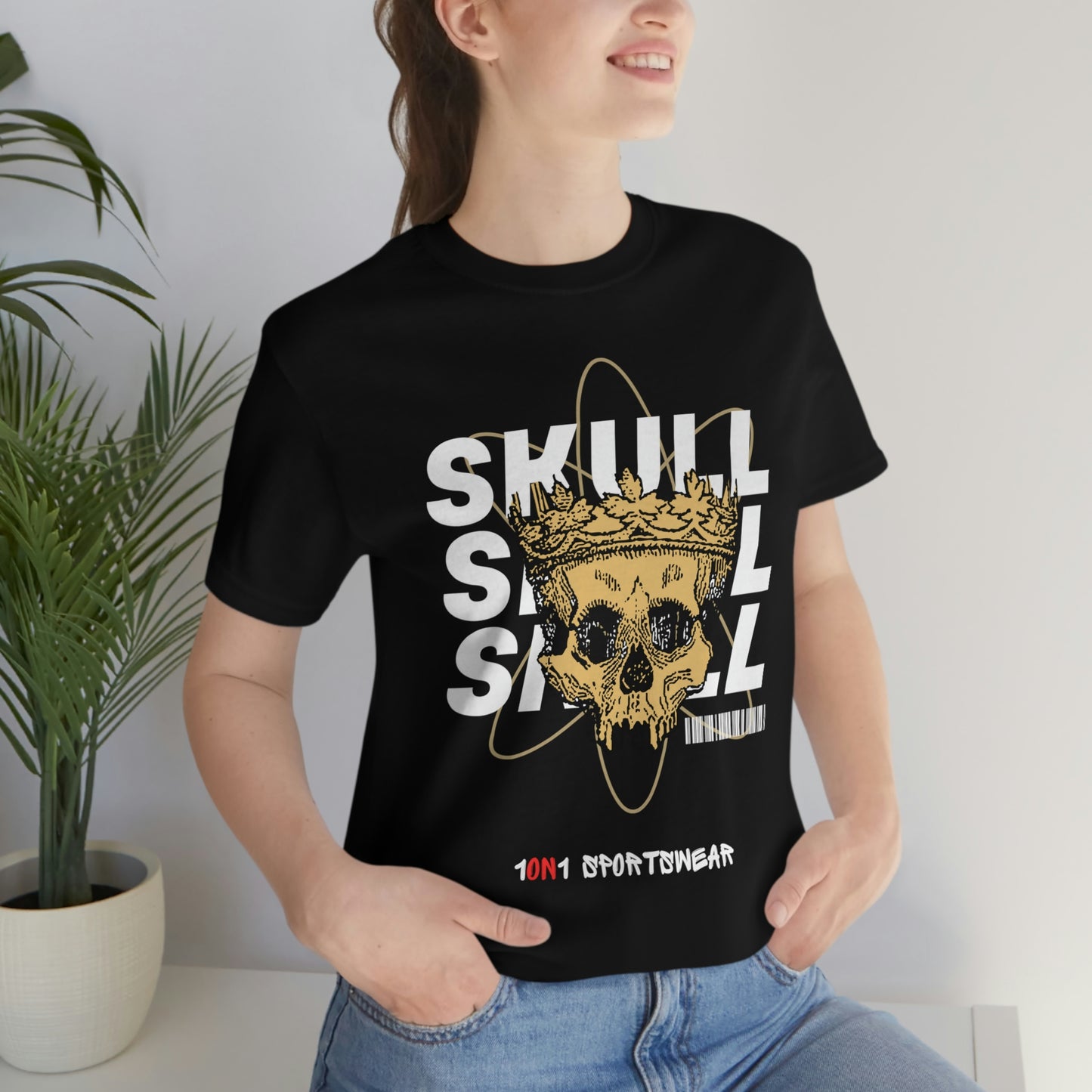 Unisex Skull Jersey Short Sleeve Tee